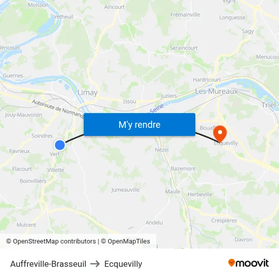 Auffreville-Brasseuil to Ecquevilly map
