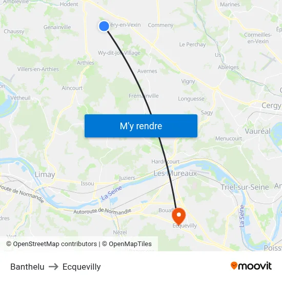 Banthelu to Ecquevilly map