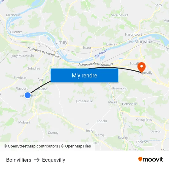 Boinvilliers to Ecquevilly map
