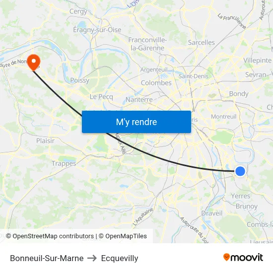 Bonneuil-Sur-Marne to Ecquevilly map
