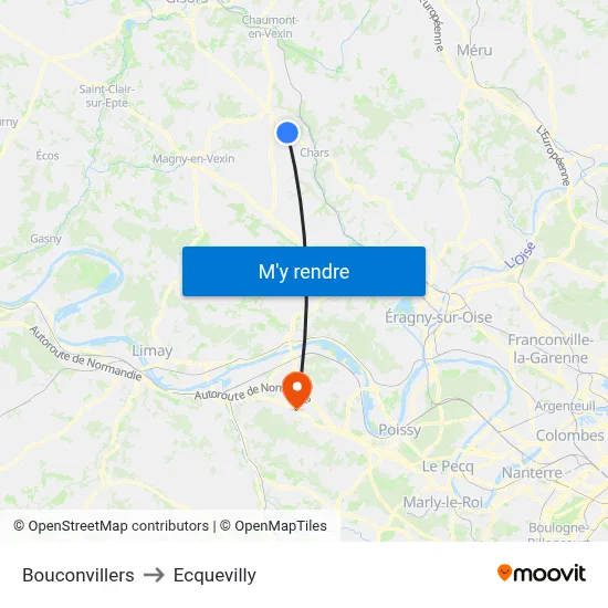 Bouconvillers to Ecquevilly map