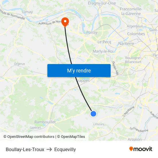Boullay-Les-Troux to Ecquevilly map