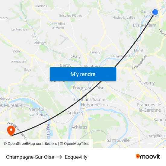 Champagne-Sur-Oise to Ecquevilly map