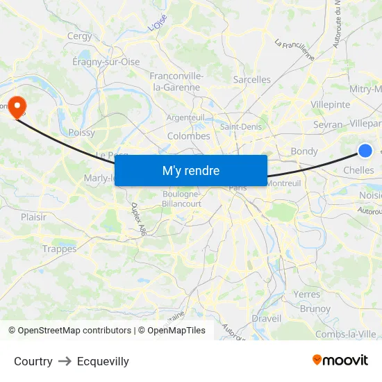 Courtry to Ecquevilly map