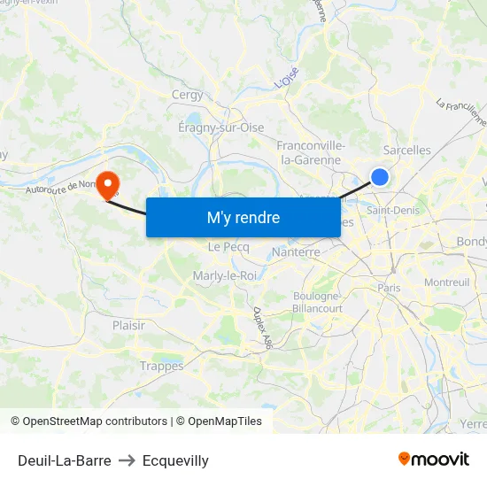 Deuil-La-Barre to Ecquevilly map