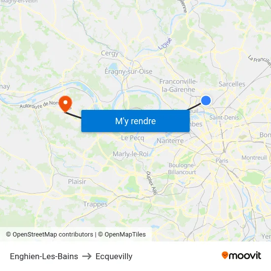 Enghien-Les-Bains to Ecquevilly map
