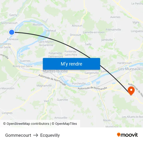 Gommecourt to Ecquevilly map