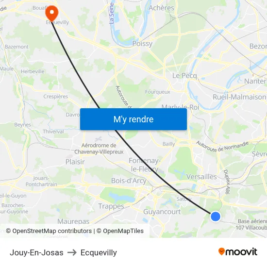 Jouy-En-Josas to Ecquevilly map