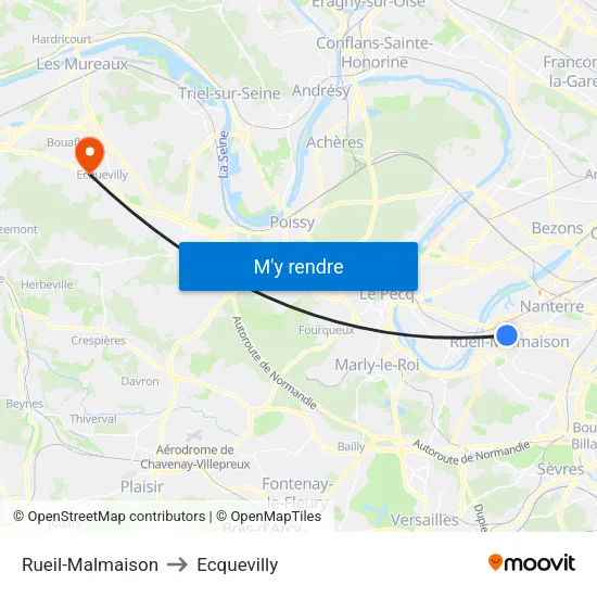 Rueil-Malmaison to Ecquevilly map