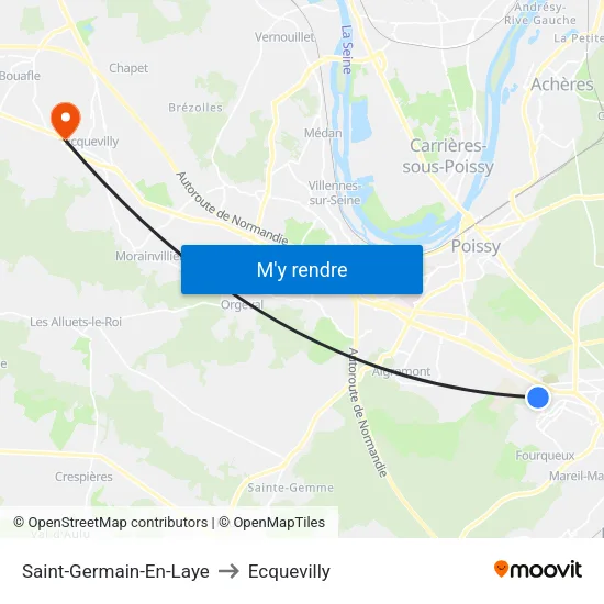Saint-Germain-En-Laye to Ecquevilly map