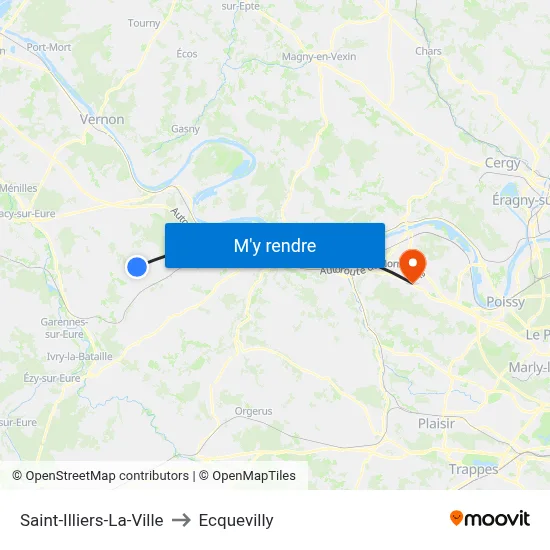 Saint-Illiers-La-Ville to Ecquevilly map