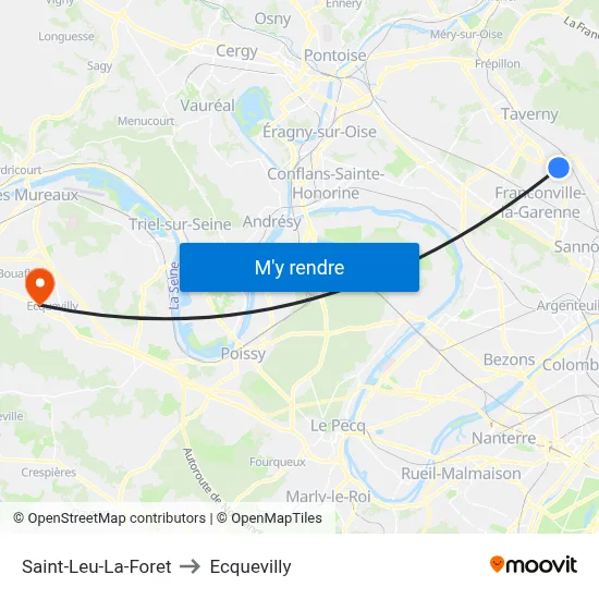 Saint-Leu-La-Foret to Ecquevilly map