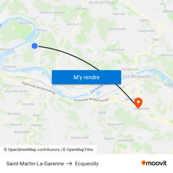 Saint-Martin-La-Garenne to Ecquevilly map