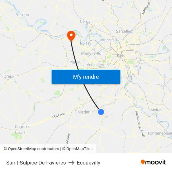 Saint-Sulpice-De-Favieres to Ecquevilly map
