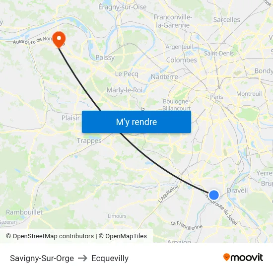 Savigny-Sur-Orge to Ecquevilly map