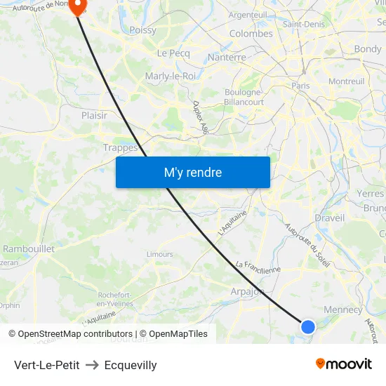 Vert-Le-Petit to Ecquevilly map