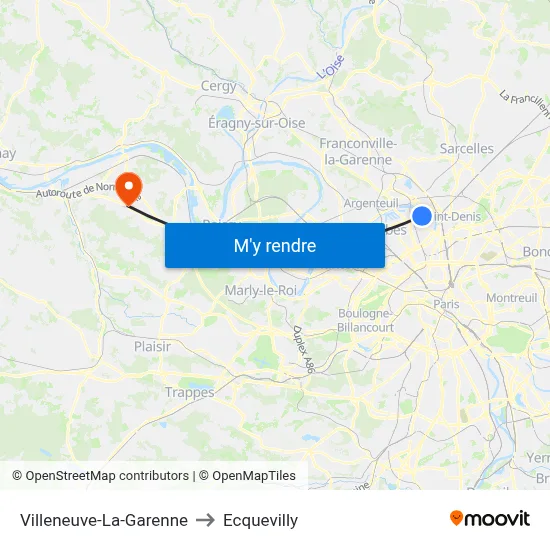 Villeneuve-La-Garenne to Ecquevilly map