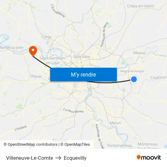 Villeneuve-Le-Comte to Ecquevilly map