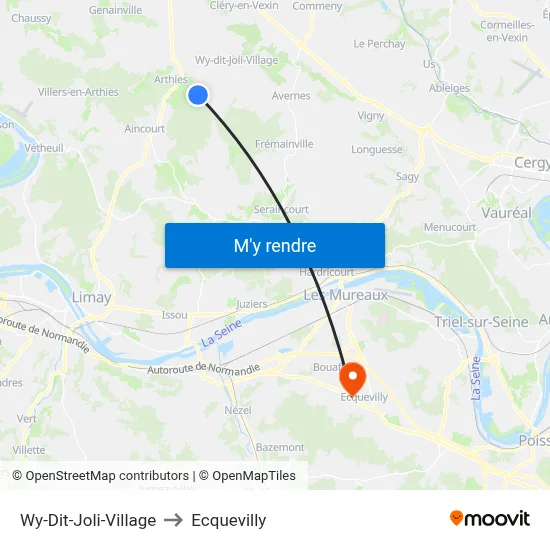 Wy-Dit-Joli-Village to Ecquevilly map