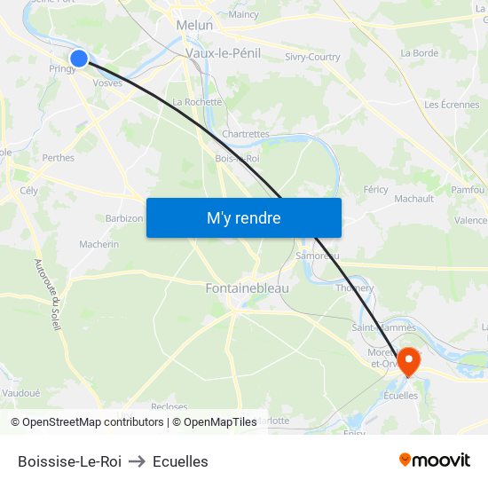 Boissise-Le-Roi to Ecuelles map