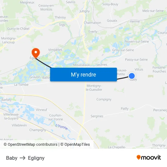 Baby to Egligny map