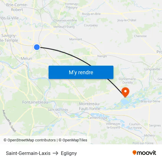 Saint-Germain-Laxis to Egligny map