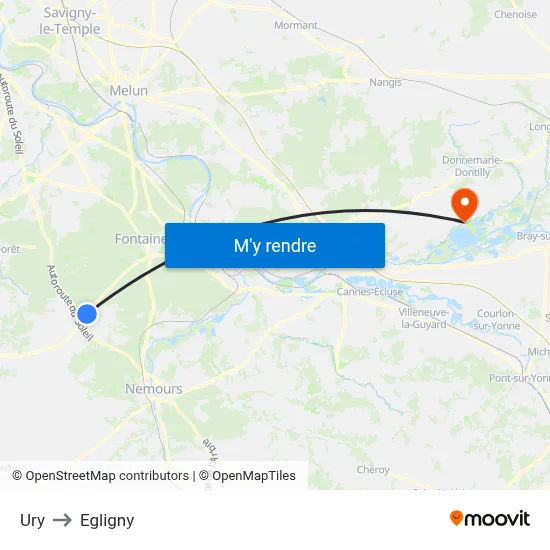 Ury to Egligny map