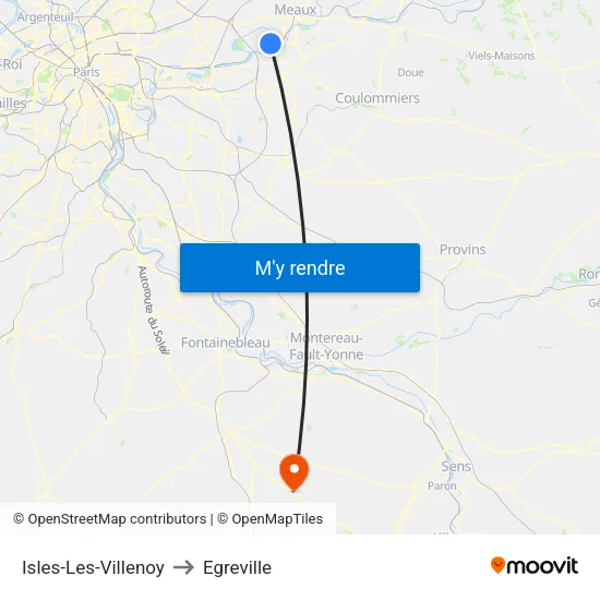 Isles-Les-Villenoy to Egreville map