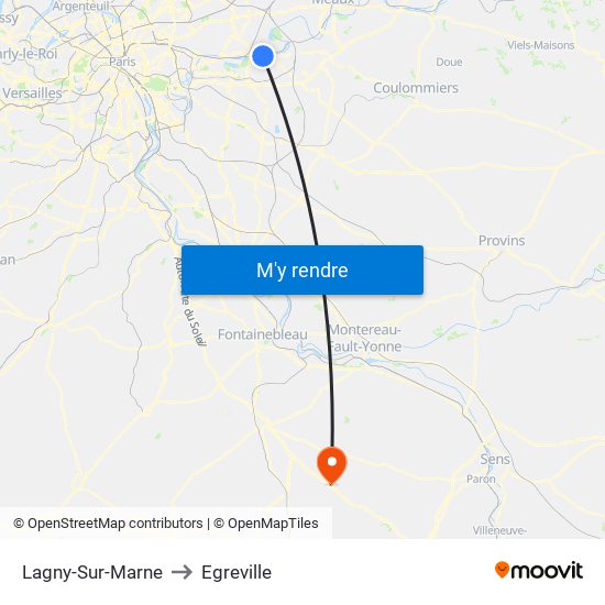 Lagny-Sur-Marne to Egreville map