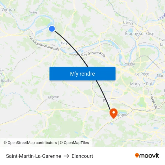 Saint-Martin-La-Garenne to Elancourt map