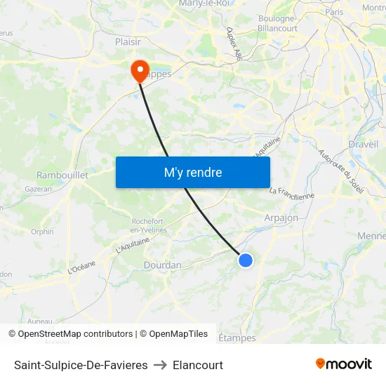 Saint-Sulpice-De-Favieres to Elancourt map