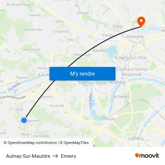 Aulnay-Sur-Mauldre to Ennery map