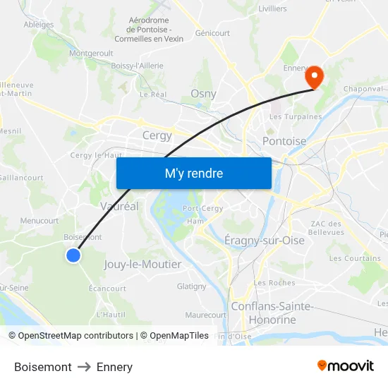 Boisemont to Ennery map