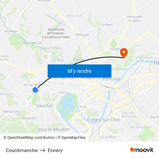 Courdimanche to Ennery map