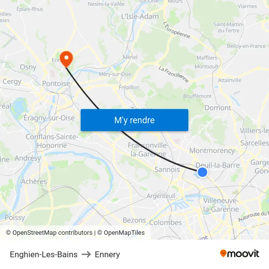 Enghien-Les-Bains to Ennery map