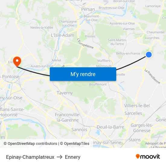 Epinay-Champlatreux to Ennery map
