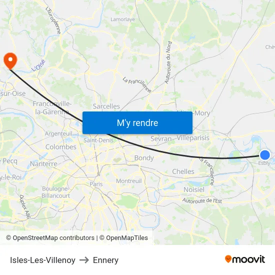 Isles-Les-Villenoy to Ennery map
