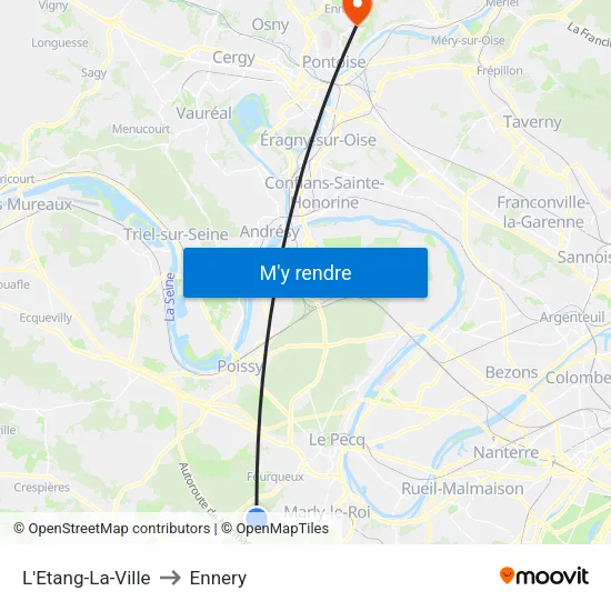 L'Etang-La-Ville to Ennery map