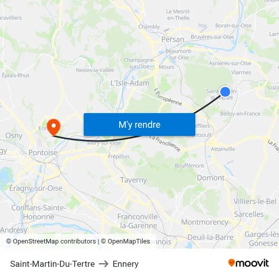 Saint-Martin-Du-Tertre to Ennery map