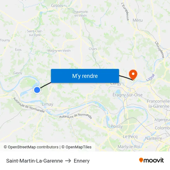 Saint-Martin-La-Garenne to Ennery map