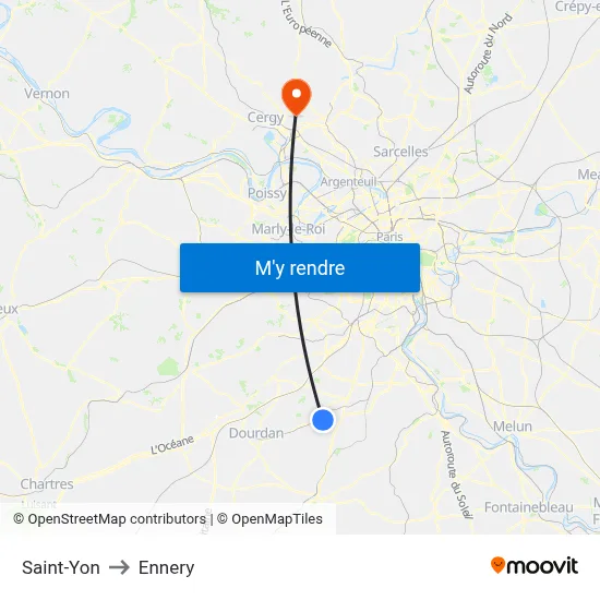 Saint-Yon to Ennery map
