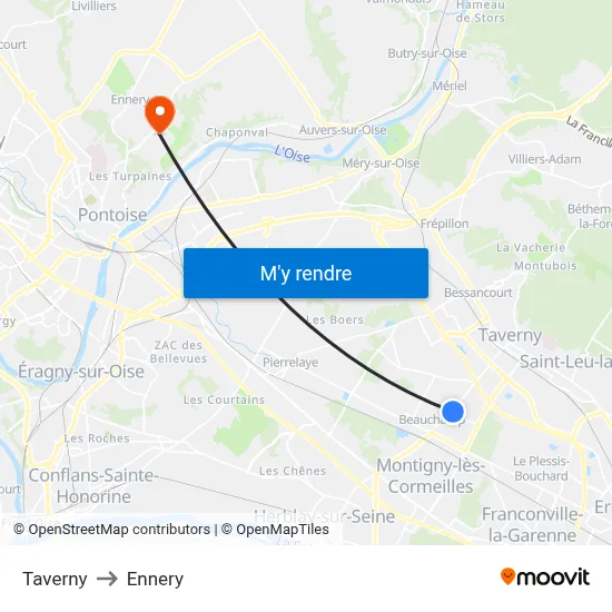 Taverny to Ennery map