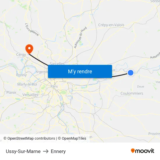 Ussy-Sur-Marne to Ennery map