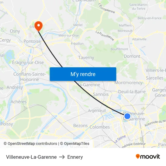 Villeneuve-La-Garenne to Ennery map