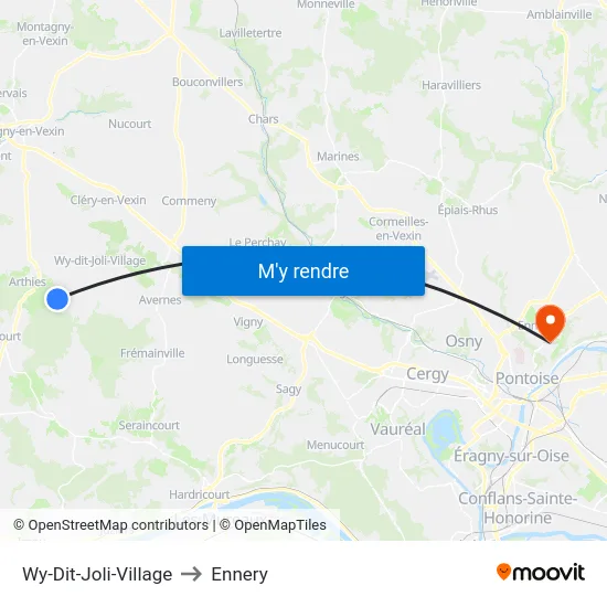 Wy-Dit-Joli-Village to Ennery map
