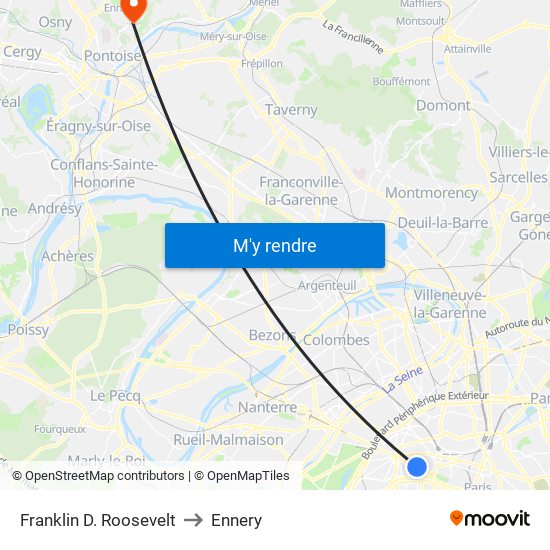 Franklin D. Roosevelt to Ennery map