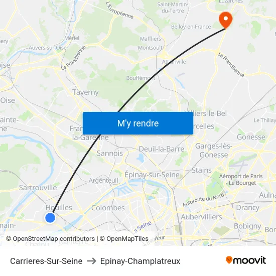 Carrieres-Sur-Seine to Epinay-Champlatreux map
