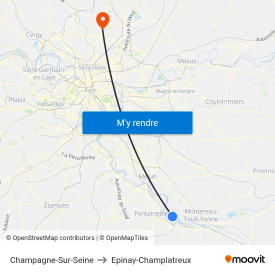 Champagne-Sur-Seine to Epinay-Champlatreux map