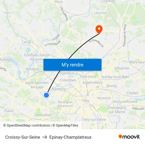 Croissy-Sur-Seine to Epinay-Champlatreux map