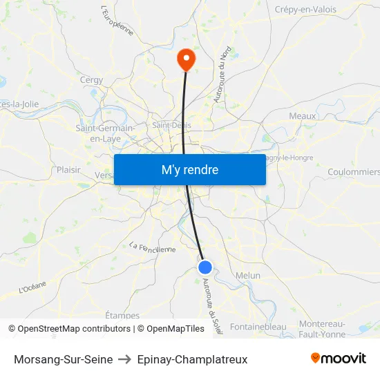Morsang-Sur-Seine to Epinay-Champlatreux map